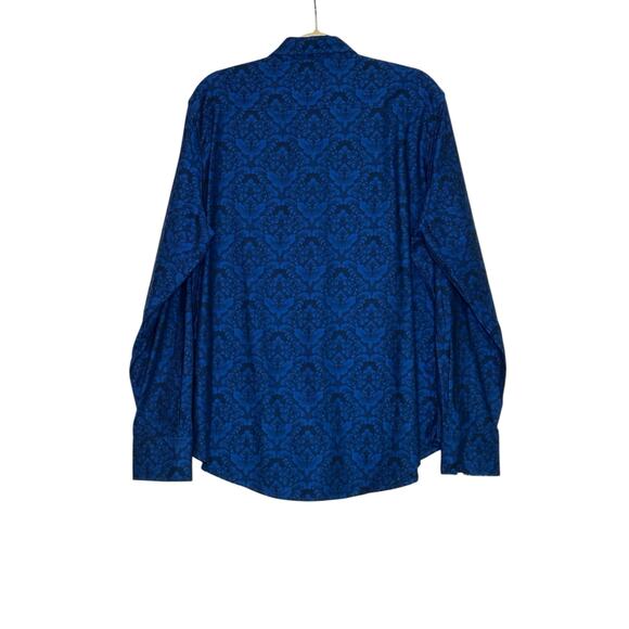 Robert Graham  Blue Black Floral Paisley Classic Fit Shirt size Large - Picture 10 of 11